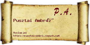 Pusztai Ambró névjegykártya